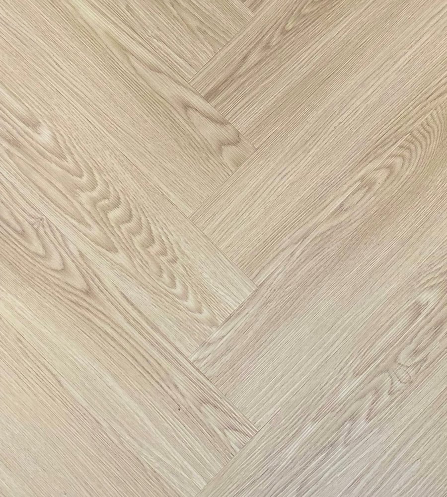 Close-up of oak-look patterned flooring