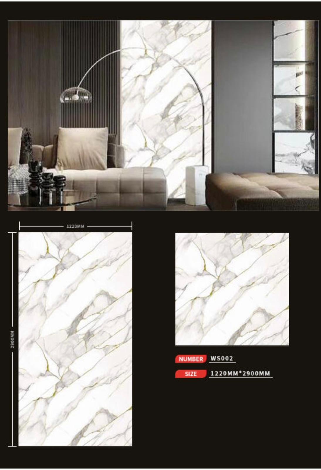 UV wall sheet WS002: room illustration, sheet design and colour sample
