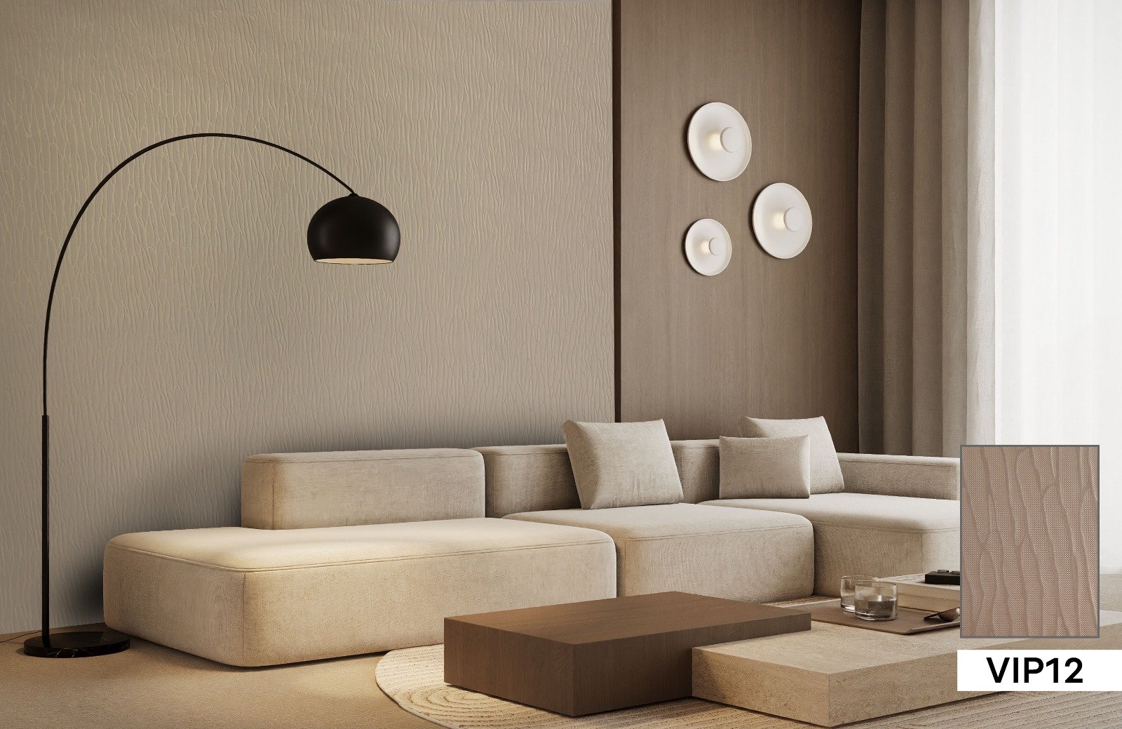 Chipboard VIP12, interior illustration and colour sample